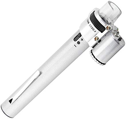 100 x Mini Mikroskop, 100X Tragbarer Stift Typ Mikroskop mit LED Pocket Microscope Magnifier Built-in LED Light Fokus verstellbar für Diamond Jewelry