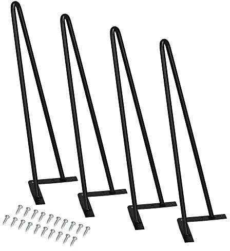 Yaheetech Set 4 Piedi Tavolo Ferro 41cm | Set Gambe Per Tavolino In Metallo Robuste Fissaggio Con Viti per Tavolini Caffè Comodini Struttura Stabile Resistente