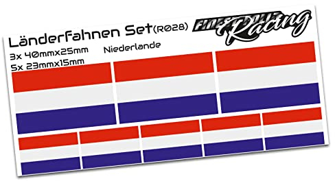 8er Set Länderaufkleber Fahne Länderfahne Flagge Wetterfest RC Car Auto Motorrad Sticker Fahrrad Aufkleber Modellbau R028 (Netherlands)