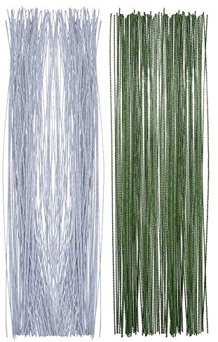 HUIMALL Floral Wire, 200 PCS White Florist Thick Floral Stem Sugar Flower Wire For Flower Stub Stem Handmade DIY Craft Corsages Decoration