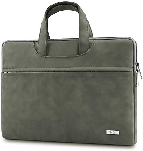 TECOOL 13 Laptoptasche Hülle für 13-13.6 MacBook Air Pro M3 M2 M1 2024 2022-2016, 14 MacBook Pro M2 M3 2023 2021 wasserdichte Notebooktasche Leder Schutzhülle