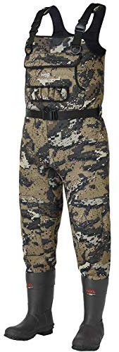 BASSDASH Stivali da Pesca in Neoprene Camouflage per Uomini, Taglia 7