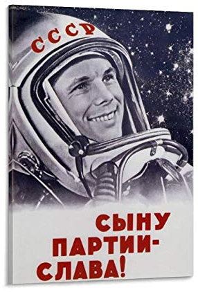 Poster, Motiv: Sowjetischer Weltraum, Motiv: Kosmonaut und erster Mann im Weltraum, Yuri Gagarin, Wandkunst, zum Aufhängen, Poster, Schlafzimmer, Zuhause, moderne Dekoration, Geschenkidee, 30 x 45 cm