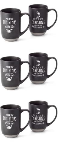 Cha Cult 3 X NEU teemando® Becher Enjoy the holidays Keramik im Materialmix, 2-fach sortiert 0,45 l = 6 Jumbotassen