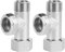3-Wege-Adapter, 3-Wege-Anschlussventil WC-Umschaltventil-Adapter Spülventil für WC Bidet Dusche Power Spülbecken (EU3/8) (2PCS)