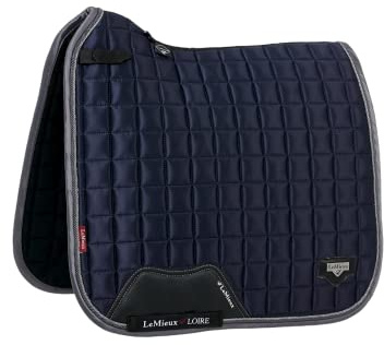 LeMieux Loire Classic Dressurquadrat - gewebter Satinstoff - atmungsaktiv & weich - Bambusfutter - Schabracken für Pferde - Reitausrüstung und Zubehör - Twilight Navy - Small/Medium