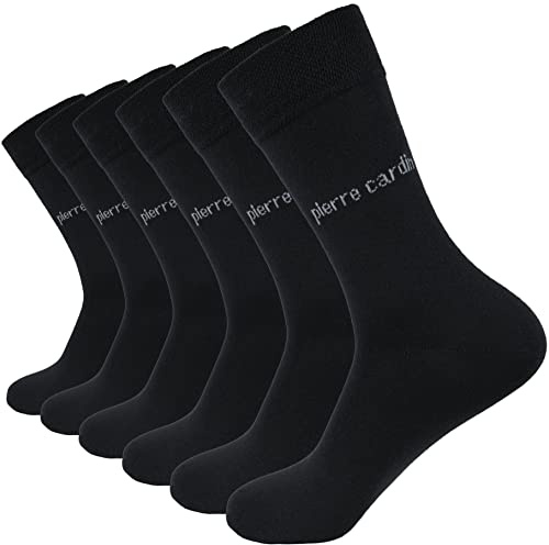 Pierre Cardin Business Socken Herren Größe 43–46 (10er Pack) – Hochwertige Anzugsocken aus Baumwolle – Schwarz