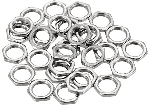 PATIKIL M9 x 0.75 Acero Hexagonales Tuercas, 30 Paquete Métrico Rosca Galvanizado Acabado Herraje Tuercas Tornillo Perno Sujetadores 2,5mm Altura