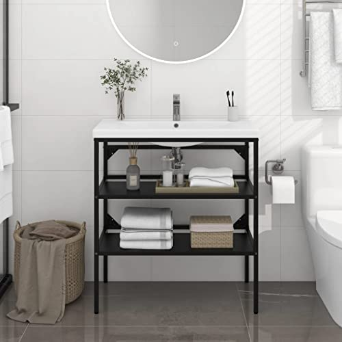 LIFTRR Möbel mit Badezimmer Waschtisch Gestell schwarz 79x38x83 cm Eisen