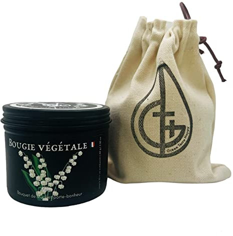 Bougie porte bonheur au Muguet, parfum naturel, cire végétale, bougie vegan, Green Terre Happy