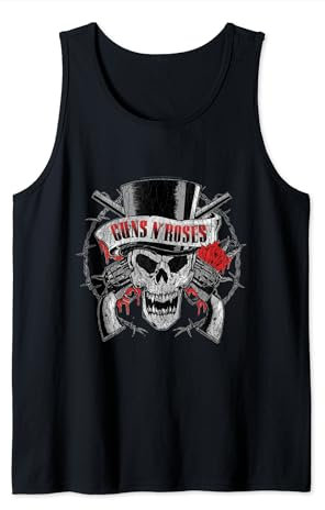 Guns N' Roses Chapeau haut-de-forme officiel Tête de mort Débardeur