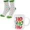 Sheepworld Tasse-Socken-Set Motiv Ho ho ho | Geschenkset Winter, Weihnachten, Tasse aus Porzellan, 35 cl, Damensocken in Größe 36-40 | Geschenk Weihnachten, Nikolaus, Advent | 51120