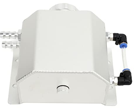 Coolant Expansion Tank, Durable Aluminium Alloy Overflow Reservoir 1 Litre Silver for Cars Trucks SUVs Daily Driving Routine Maintenance
