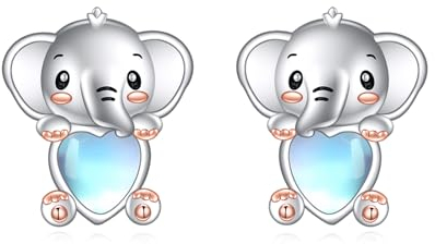 Elefant Ohrringe für Damen Mädchen 925 Sterling Silber Mondstein Ohrstecker Elefant Geschenk Mondstein Tier Schmuck