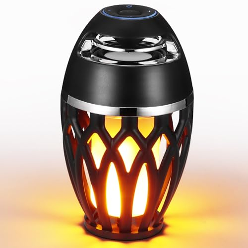 Bluetooth Lautsprecher mit LED Flammenlicht, Wasserdichte Kabellose Lautsprecher, Bluetooth 5.0 Kabellos Tragbar HD-Audio, Bluetooth Lautsprecher LED-Licht Geschenke für MäDchen Jungen Frauen MäNner