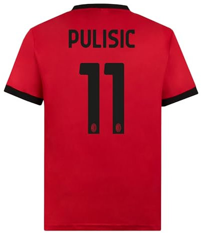 AC Milan Maglia Home Replica Stadio, Maglia da Calcio Casa, Ufficiale, Stagione 2023/24, Pulisic 11, L
