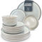 Steingut Geschirrset 6 Pers. Ibiza 18-tlg Hochwertiges Mediterranes TEST SEHR GUT Steingut Geschirr Set - Schüssel- und Teller Set - Tafelservice 6 Personen Geschirrsets Pure Living in beige