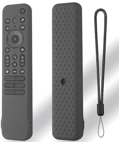 Per Sony RMF-TX810U/RMF-TX811U/RMF-TX910U Telecomando Protettivo Custodia in Silicone Copertura Antiurto Manica Antiscivolo Cordino (Grigio scuro)