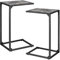2er-Pack Beistelltisch C Form Kaffeetisch Couchtisch SofatischNachttisch Betttisch Laptoptisch, Gestell aus Metall, Tischplatte aus Holz Wohnzimmer, Schlafzimmer (40 x 30 x 64 cm),