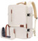 MOSISO Travel Laptop Backpack 17.3 inch, 40L Laptop Bag, 17-17.3 inch Airline Approved Luggage Rucksack Bag with USB Port&Hidden Shoulder Strap, Casual Daypack Toiletry Case&Shoe Pocket, Beige