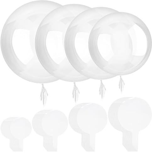 20PC Transparente Blasen Ballons,Bobo Klar Ballons,Klar Luftballons,Durchsichtige Luftballons,Latex Luftballons Für Geburtstag,Bubble Ballons,Für Feier Geburtstag Party Dekoration,Kiuiom