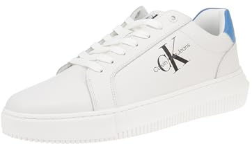 Calvin Klein Herren Chunky Cupsole Mono LTH Ym0Ym00681 Sneakers, White (Bright White/Malibu Blu), 44.5 EU