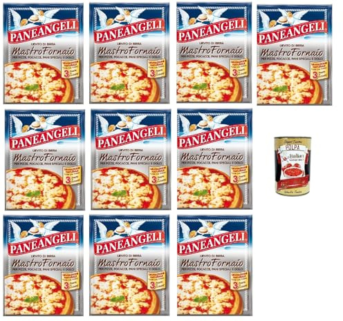 Italian Gourmet Bundle Trockenhefe für Pizza & Focaccia 10x 21g + Italian Gourmet Polpa Gratis – Italienische Bierhefe, Backhefe für Pizza, Focaccia, Brot & süße Backwaren 210g