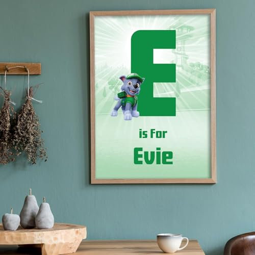 Themed Paw Patrol Print – Rocky Letter and Name personalisierbares Poster Wandkunst (29,7 cm x 42 cm – A3)