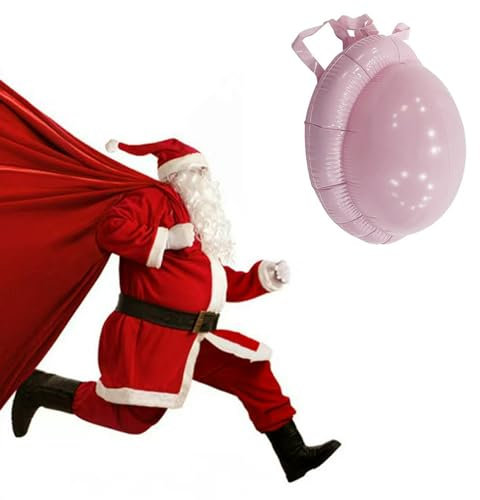 Tongdejing Ventre de Père Noël gonflable, faux ventre de grossesse, cosplay, décoration de fête, accessoires de scène pour Halloween, cosplay, déguisement de Noël (rose)