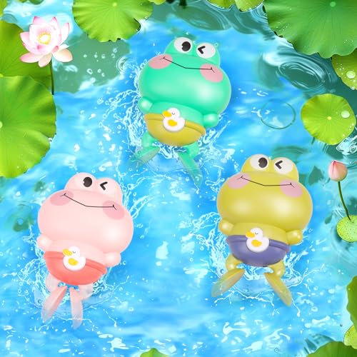 Venditer Juguete Baño Bebe, Juguetes de Baño para Bebé 1 2 3 Años, Juguetes bañera Piscina Playa, Juguetes Piscina Bebe, Juguetes Bañera Pingüino Tortuga, Regalo Bebe 1 año - Rana