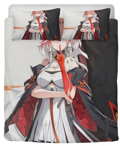 STARSAY Wuthering Waves Bettbezug für Spielfans,Kinder Bettwäsche-Sets,Jugendliche Mikrofaser Bettbezüge und 2 Kissenbezug Mit Reißverschluss Bettwäsche (Changli)