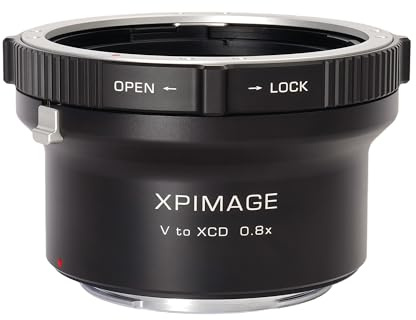XPIMAGE 0,8-facher optischer Brennweitenreduzierer, Speed Booster, Objektivadapterring, kompatibel mit Hasselblad V-Objektiv für X-System-XCD-Kameras, X1D, X2D