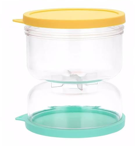 , Verre avec la passoire Flip, récipient, sablier Pickle Juice séparateur pour les olives, les gherkins ou les cornichons tranchés, le couvercle étanche à l'air et le lave-vaisselle du réfrigérateur