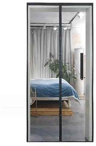 Rideaux de porte en maille d'été Rideaux de porte en maille de chambre à coucher Rideaux en maille robuste sans perçage Rideaux de patio en maille Moustiquaires for portes de balcon Portes-fenêtres Po