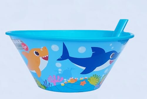 Golddunes Bol réutilisable avec paille réutilisable 500 ml sans BPA (bébé requin)