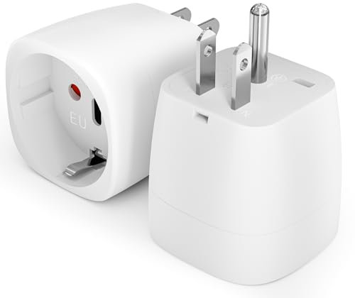 BHHB Confezione da 2 Adattatore Presa Americana, Dal 2 pin Italiano al 3 pin Americano Presa Americana Adattatore Italiana, Adatto per Stati Uniti, Canada, Giappone, Messico, Tailandia, ecc