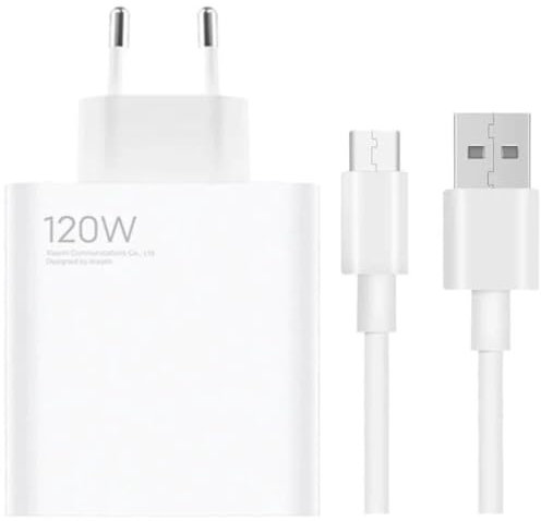Xiaomi Hyper Charging Combo 120W - Enchufe Cargador Doble Tipo A y USB C | Cabezal Cargador para Todos los Móviles | Cargador Universal Compacto de Carga Rápida | Color Blanco