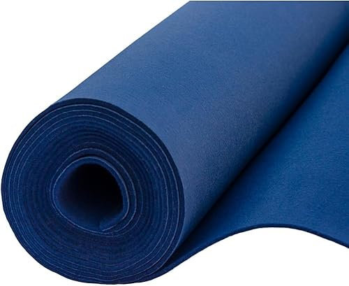 Fabreco Filz Meterware 4mm Dicke (100 x 50 cm) – Imprägnierter Bastelfilz & Filzstoff Meterware für Dekoration, Polster & DIY | Filz zum Basteln: Tischläufer, Filzmatte & Filzunterlage (Dunkelblau)