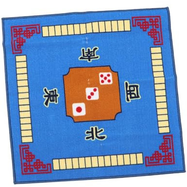 KONTONTY Mahjong Matte Quadratisch Aus Polyester rutschfest Schalldämmend Strapazierfähig Für Mahjong Poker Dominos Heimspiel Und Desktop-dekor Blau
