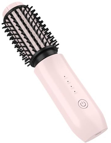 Kabellose Lockenbürste Thermal Brush: Ionen LockenstabBürste wärmebürste 150-210℃ - Reise Mini Lockenstab mit Verbrühschut - Tragbarer lockenstab große locken für Frauen (Rosa)