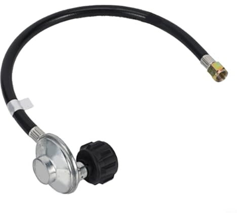 BBQ-Grillregler, mit 1 m Schlauch, 90-Grad-Druckminderer-Ventil für Outdoor-Küche, Grillen, Kochen, multifunktionaler Adapter