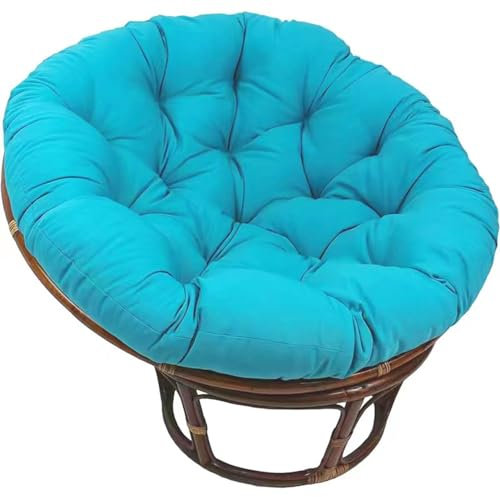 Outdoor Hängesessel Sitzkissen Gartenmöbel Runde Auflage für Rattanstühle Blau 80 x 80 cm