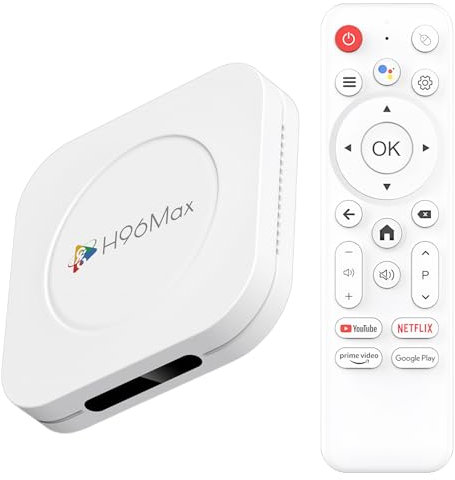 Android 14.0 TV Box 2025, LEFFOT M1 Plus 8K UHD Smart TV Box with HDR10+, 4GB RAM + 128GB ROM, Boitier IPTV with 2.4G & 5G Dual-Band WiFi 6, BT 5.0, Voice Control, RK3528 Quad Core A53