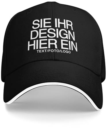 velquessa Basecap Herren Damen personalisiert,Trucker Cap mit Text,Foto,Logo – Design Deine eigene Kappe für Sport,Laufen,Outdoor,Gym – Unisex