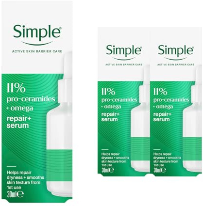Simple Repair+ 11% Pro Ceramide Face Serum 30ml, 3 Pack for Sensitive Skin