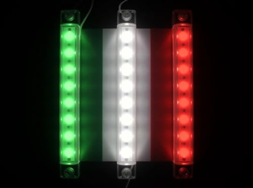Generico LUCI LED INGOMBRO 12LED 12/24 V PER CAMION CAMPER RIMORCHI BUS MULTICOLORE E BANDIERA ITALIANA (BANDIERA ITALIANA)