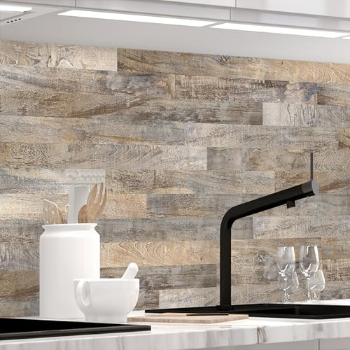 STICKERPROFIS Küchenrückwand selbstklebend HOLZPLANKEN (Pro) 60 x 500cm | Spritzschutz & Fliesenspiegel · rückstandslos ablösbar · hitzebeständig, abwaschbar · ohne Bohren · 0,5mm, Matt Optik