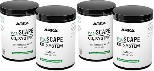ARKA mySCAPE-CO2 Refiller | Set de Recharge pour système mySCAPE-CO2 | Composant A : Acide citrique & Composant B : Bicarbonate de soude | Aquarium d'eau Douce Aquascaping (Lot de 2)