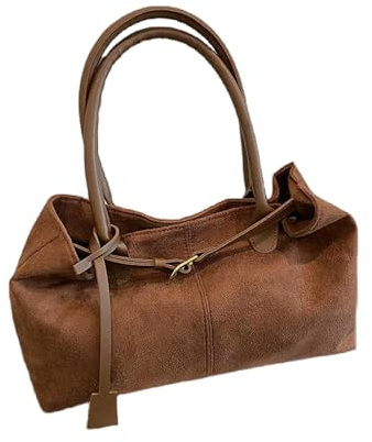 XYNM Borsa a Mano Donna Tracolla da Opaca Borse sotto Le Ascelle in Velluto Lavoro di Grande capacità-Marrone Opaco