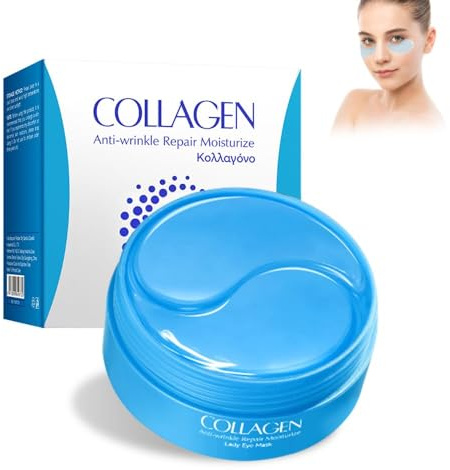 60 Patchs Yeux au Collagène,Masque Hydratant Pour les Yeux,Patch Anti Cernes et Soulage les Poches,Nourrit et Lisse le Contour des Yeux